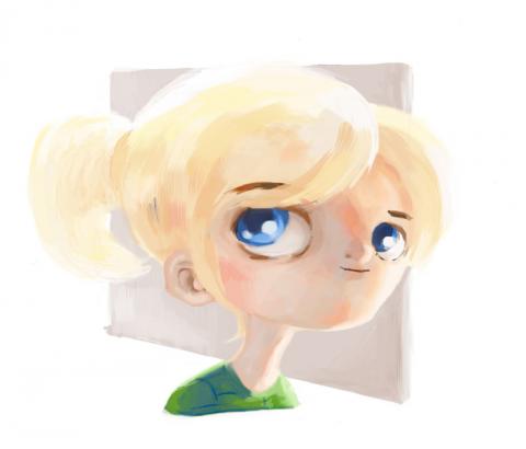Une jolie blonde avec de grands yeux bleus : c'est Marie ! AutoPortrait de Marie